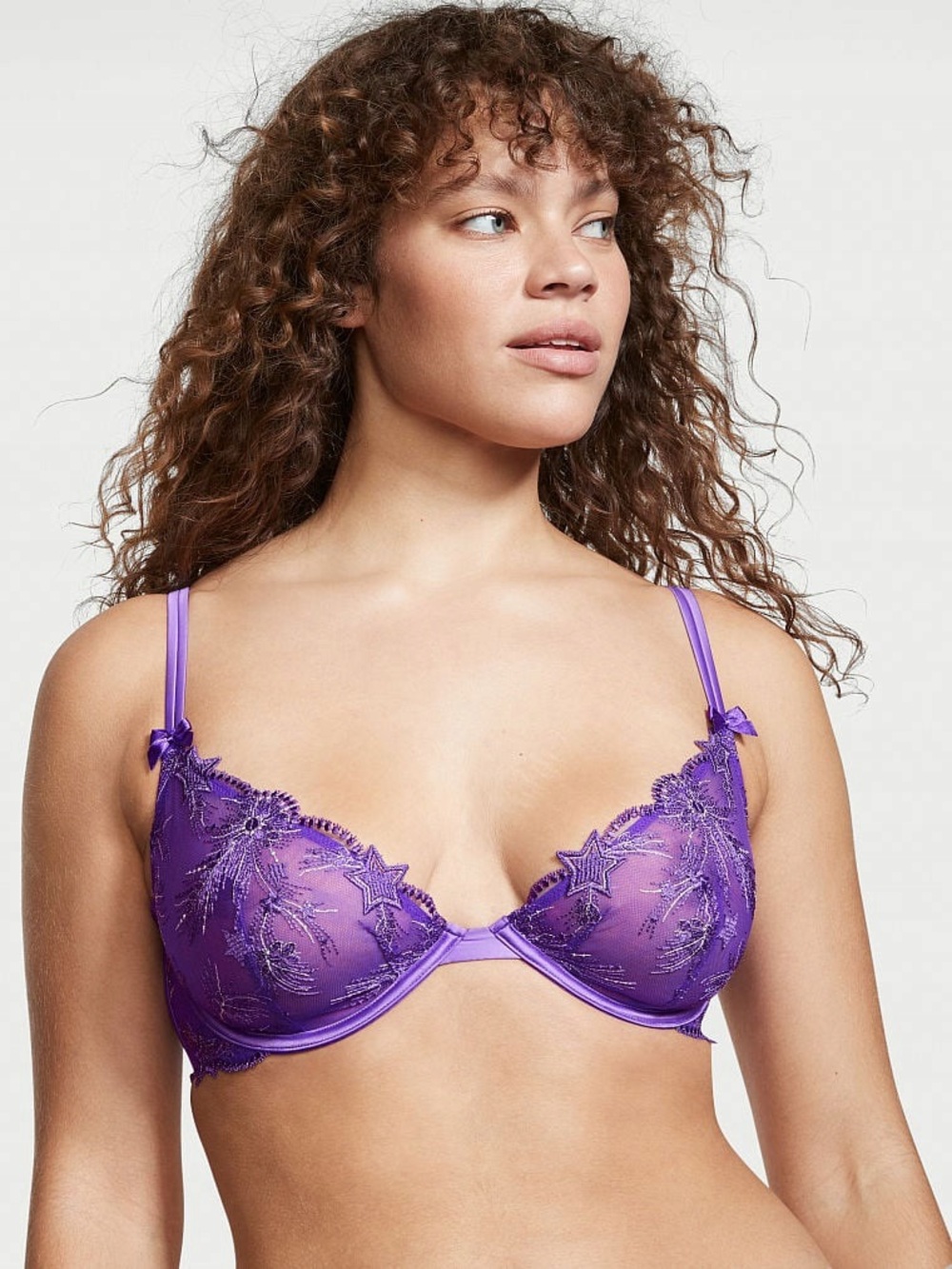Victoria Secret purple Demi bra with lace detail Size 36C